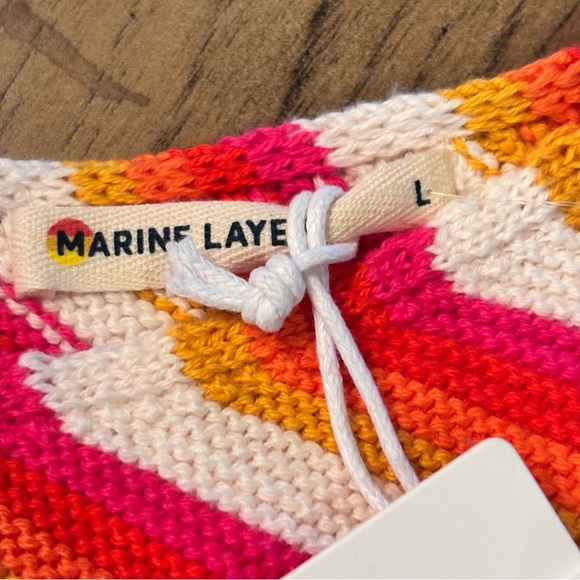 MARINE LAYER Finley Striped Tank Top, Large, Sunset Stripe, Summer Beach Comfy - Picture 4 of 8